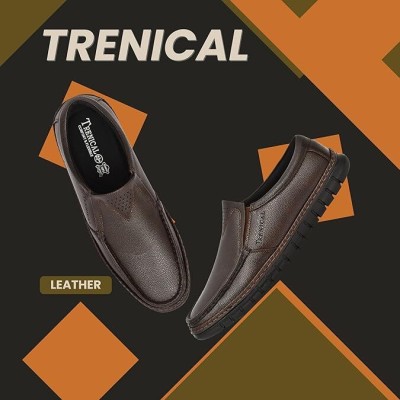 TRENICAL Men's Brown Synthetic Leather Light Weight Loafer Shoes For Men 06 (UK/INDIA) Loafers For Men(Brown , 6)