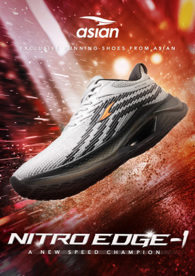 asian Casual Sneaker Shoes For Men|| Soft Cushioned Insole, Slip-Resistance Training & Gym Shoes For Men(Grey, Black , 6)