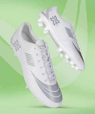 VECTOR X Fortune Premium Textured & Solid Upper Grain & TPU Sole Football Shoes For Men(White , 6)