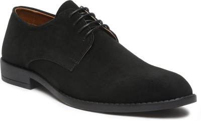 LOUIS STITCH Mens Obsidian Black Suede Leather Casual Laceup Shoes (Size-8 UK) (SXSUPLJB) Lace Up For Men(Black)