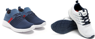 Face Stylish Sports Shoes for Men – Ideal for Running, Gym & Training Sneakers For Men(White, Navy, Red , 9)