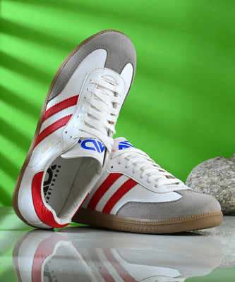 aadi Men's Comfortable Lightweight Outdoor Lace Up Classy Walking & Gym Casual Sport Sneakers For Men(White, Red , 8)