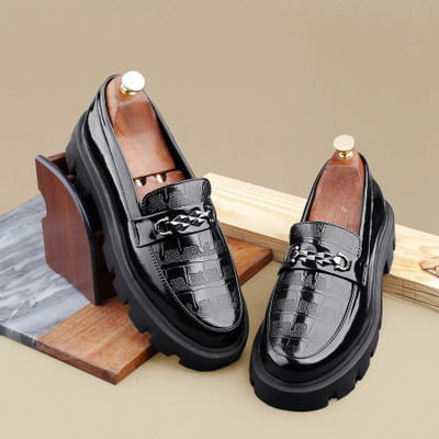Baxxico Mens Lastest Party Wear Lofers Shoes Party Wear For Men(Black , 7)