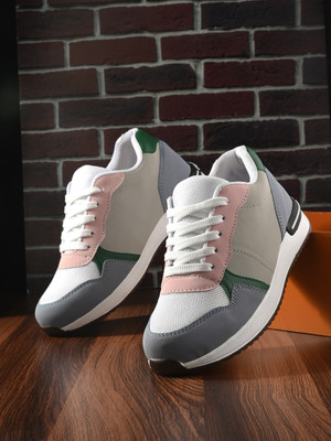 Roadster colourblocked premium Sneakers For Women(White , 7)
