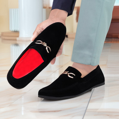 MADHUVIMAL GOLDEN BAKKAL Loafers For Men(Black , 6)