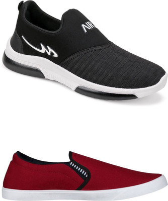 Free Kicks Combo Of 2 Shoes FK-Mexico & FK-Fitman Sneakers For Men(Maroon , 8)