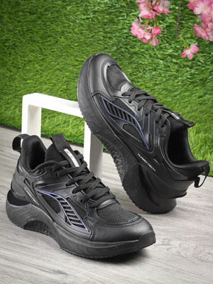 action Athleo NITRO 1401 Lightweight Comfortable Stylish Sports Lace Up Running Shoes For Men(Black , 8)