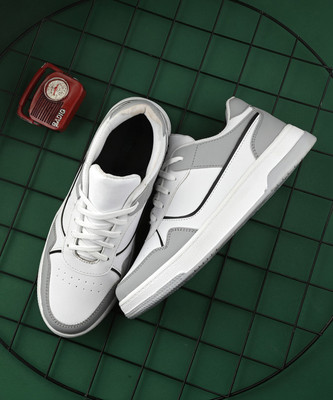 Ligero Premium Trending Comfortable Outdoor Shoes Sneakers For Men(Grey, White , 8)