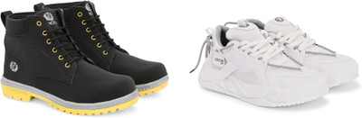 DARTKICK Versatile Casual Shoes for Men – Smart, Sleek & Comfortable Casuals For Men(White, Black , 8)