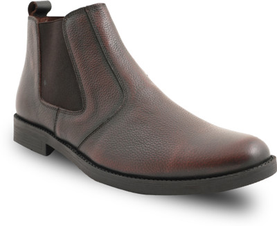 Chamda Pure Leather Brown Brush-Off Slip-On/ Formal/ Casual/ Chelsea Boots For Men(Brown , 7)