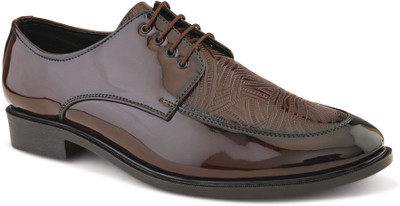 INVICTUS INVICTUS Men Textured Formal Derbys For Men(Brown , 10)