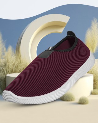 FitFusion Stylish & Comfortable Breathable Winter Daily Use Shoes Slip On Sneakers For Women(Maroon , 7)