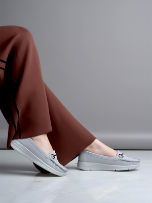 SHOETOPIA Loafers For Women(Grey , 6)