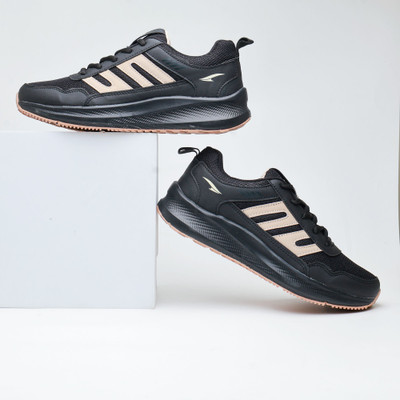 asian Boss-32 Men’s Sports Sneakers | Trendy Lightweight Casual Shoes for Boys Running Shoes For Men(Black, Beige , 8)