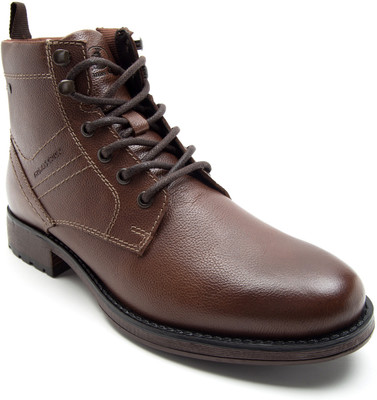 THOMAS CRICK Ultimate Durable Stylish Outdoor Leather Biker Boots For Men(Brown , 10)