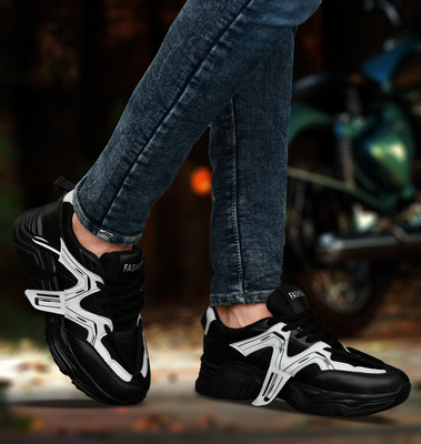 house of common Comfortable Premium Stylish Unique Trendy Popular KUS2045_BLACK for Men Sneakers For Men(Black , 8)