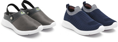 Face Stylish Sports Shoes for Men – Ideal for Running, Gym & Training Sneakers For Men(Navy, Grey , 6)