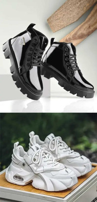 ZAPATOS Sneakers For Women(Black, White , 9)