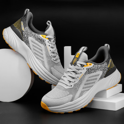 asian Quantum-02 Men's Running Shoes | Super Breathable, Max Cushioning & Stylish Running Shoes For Men(Grey , 8)