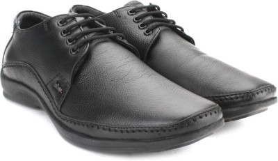 LEE COOPER Men Genuine Leather Lace Up Shoes For Men(Black)