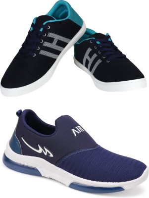 Free Kicks Combo Of 2 Shoes FK-MCW-145 & FK-Mexico Sneakers For Men(Navy , 7)