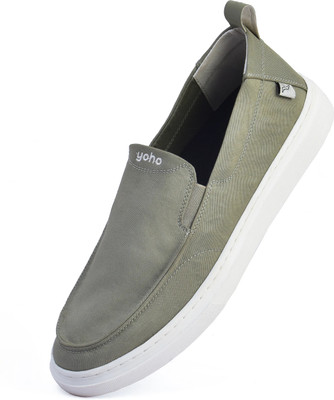 yoho Kite Men’s Stylish Versatile Breathable Slip-On Sneakers For Men(Green , 11)