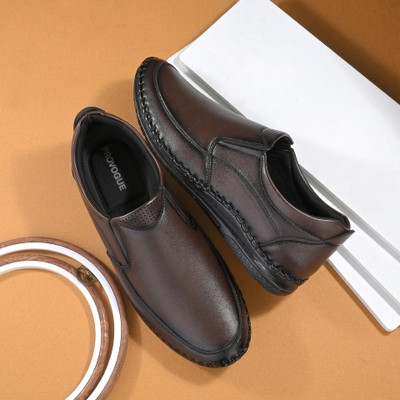 PROVOGUE Premium Synthetic Office Slip On For Men(Brown , 6)