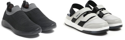 Face Stylish Sports Shoes for Men – Ideal for Running, Gym & Training Sneakers For Men(Black, Grey , 10)