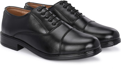 Dzora Light weight Faux leather Police shoes for men Party Wear For Men(Black , 8)