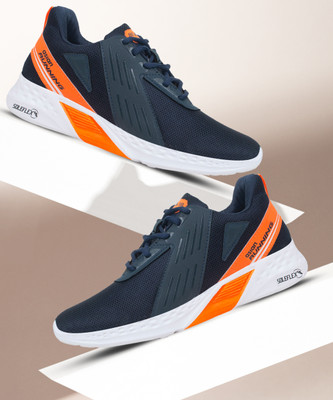 asian Blade-10 Navy Sports,Casual,Walking,Training, Running Shoes For Men(Navy, Orange , 7)