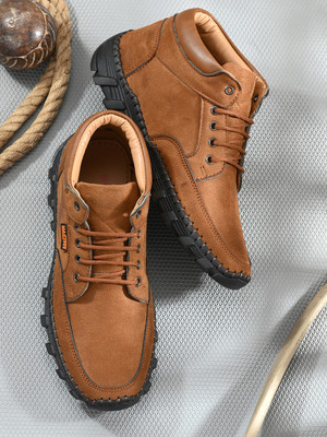 MACTREE High Tops For Men(Tan , 8)