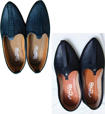 MOJARIJUTTI Men's mojaris – traditional Indian footwear for men Slip On For Men(Black, Black , 12)