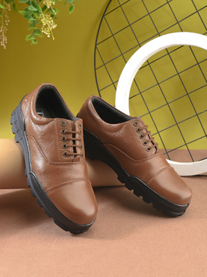 TSF Police Uniform Shoes Lace Up For Men(Tan , 45 Euro)
