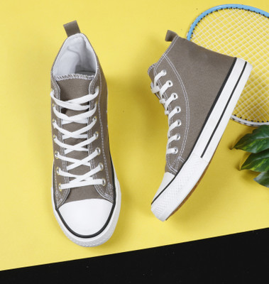 Roadster Comfortable Canvas Lace-up Casual Canvas Shoes For Everyware Canvas Shoes For Women(Grey , 6)