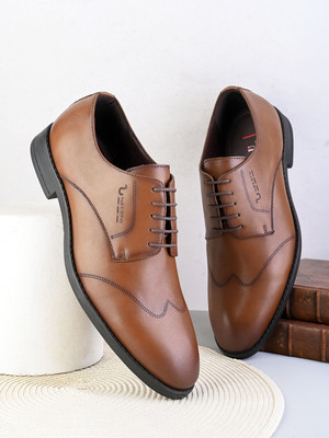 Umberto Men Brogues Shoes | Stylish Formal & Casual Footwear | Office & Party Wear Brogues For Men(Tan , 9)