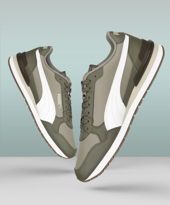 PUMA St Runner V4 L Res Sneakers For Men(Green, White , 9)
