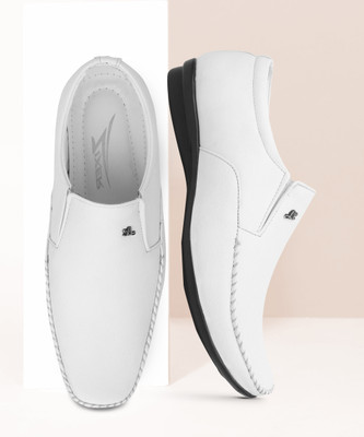 Zixer Office Wear Oxford Derby Formal Shoes For Men || Boys Wow Formal Wedding Party Slip On For Men(White, Black , 8)