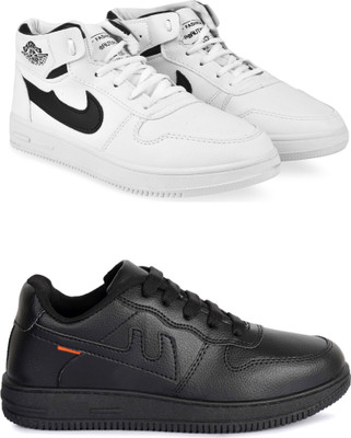 Free Kicks Combo Of 2 Leather Shoes FK-310 and FK-Alpha Premium Sneakers For Men(Multicolor , 6)