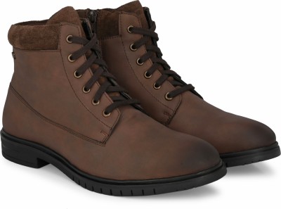 Delize Ankle Derby Boots For Men(Brown , 10)