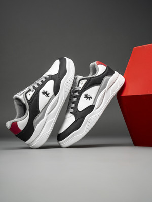 RED TAPE Black and White Shoes for Men | Lifestyle Sneakers for Men | Lace Up Shoes Men Sneakers For Men(Grey, White , 9)