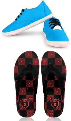 KANEGGYE Sneakers For Men(Blue, Red , 9)