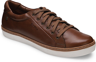 Ezok 2191 Lightweight Comfort Genuine Leather Soft Summer Trendy Premium Stylish Sneakers For Men(Tan , 6)