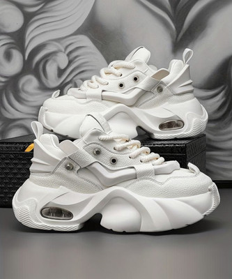 RAVDI Sneakers For Men(White , 8)