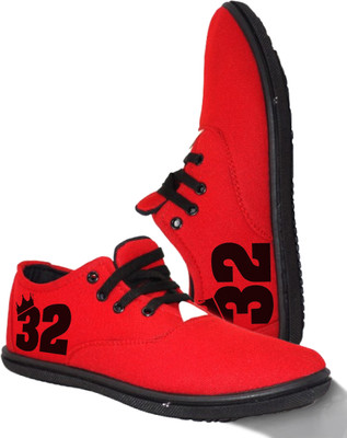 Kenamin Stylish Casual Shoes for Men and kids Casuals For Men(Red, Black , 6)