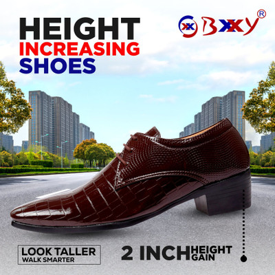 BXXY Men's Casual Formal Laceup Derby, Office Wear Shoes With Faux Material Outdoors For Men(Brown , 9)