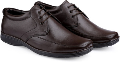 Sucab Genuine leather derby Lace up shoes for men comfortable office wear Lace Up For Men(Brown , 8)