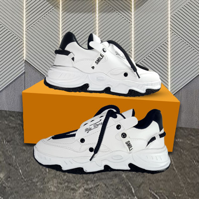 NIZARO Midtop Trendy Stylish Sneakers Shoes | Lightweight And Comfortable Casual Shoes, Sneakers For Men(Black, White , 7)