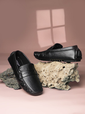 LIBERTY Fortune CLASSIK-2E Casual Slip-on Shoes With EVA Sole | Comfortable Office Wear Loafers For Men(Black , 7)