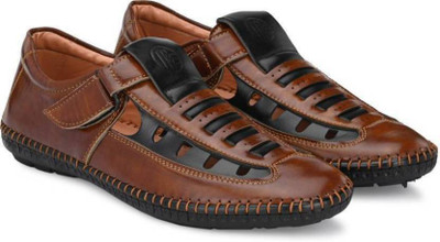 Men's Avenue Men's Tan Half Back open Loafers For Men(Tan) Casual Roman Sandals Boots For Men(Tan , 8)