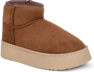 Cassiey Women Indoor/Outdoor Comfortable & Lightweight Winter Fur Snow Boot/Shoes Boots For Women(Brown , 5)